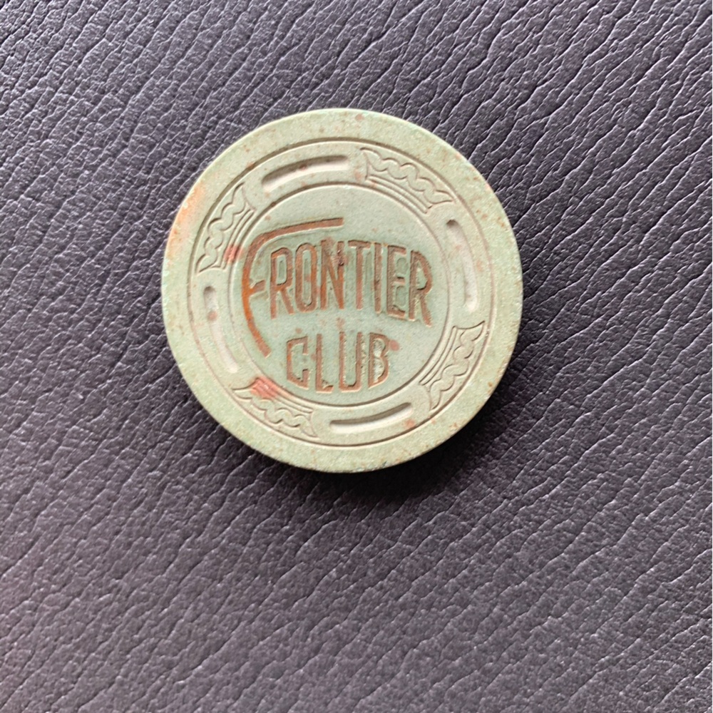 Vintage Card Room Poker Chips Frontier Room Green‎
